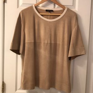 Lafayette 148 suede and cotton shirt